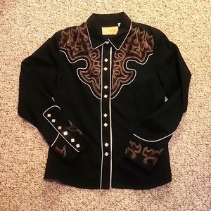 Ladies Scully western shirt multicolored embroidered yoke and cuffs pearl snaps